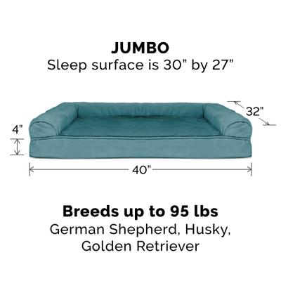 Show full view: FurHaven Plush & Suede Cooling Gel Bolster Dog Bed with Removable Cover, Deep Pool, Jumbo slide 5 of 10