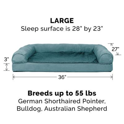 Show full view: FurHaven Plush & Suede Cooling Gel Bolster Dog Bed with Removable Cover, Deep Pool, Large slide 6 of 11