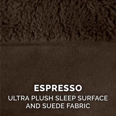 Show full view: FurHaven Plush & Suede Cooling Gel Bolster Dog Bed with Removable Cover, Espresso, Large slide 10 of 11