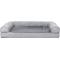 Show in main carousel: FurHaven Plush & Suede Cooling Gel Bolster Dog Bed with Removable Cover, Gray, Large slide 3 of 10