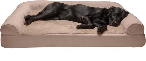 Show full view: FurHaven Plush & Suede Full Support Sofa Dog & Cat Bed, Almondine, Jumbo Plus slide 4 of 9