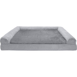 FurHaven Plush & Suede Full Support Sofa Dog & Cat Bed, Gray, Jumbo Plus