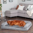 FurHaven Plush & Suede Full Support Sofa Dog & Cat Bed, Gray, Jumbo