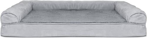 Show full view: FurHaven Plush & Suede Full Support Sofa Dog & Cat Bed, Gray, Jumbo slide 3 of 10