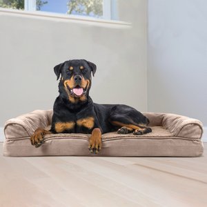 FurHaven Plush & Suede Orthopedic Sofa Cat & Dog Bed, Almondine, Jumbo