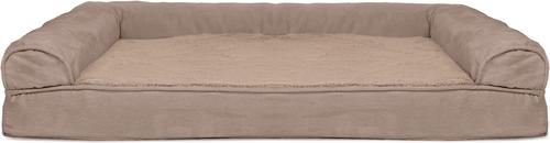 Show full view: FurHaven Plush & Suede Orthopedic Sofa Cat & Dog Bed, Almondine, Jumbo slide 4 of 12