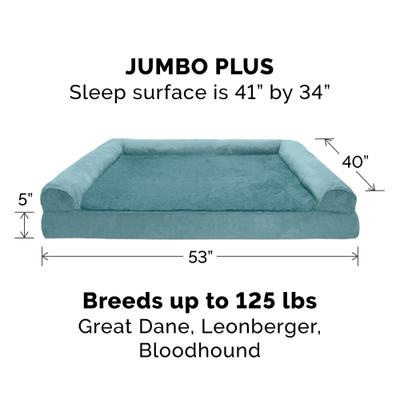 Show full view: FurHaven Plush & Suede Orthopedic Sofa Cat & Dog Bed, Deep Pool, Jumbo Plus slide 5 of 11