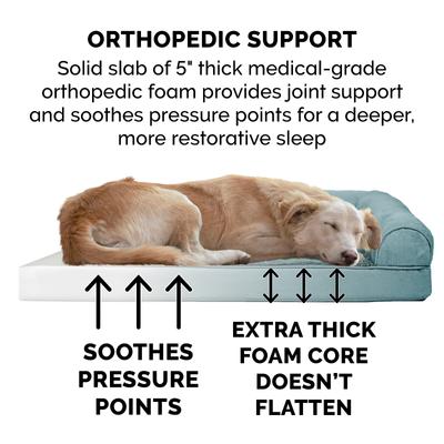 Show full view: FurHaven Plush & Suede Orthopedic Sofa Cat & Dog Bed, Deep Pool, Jumbo Plus slide 7 of 11