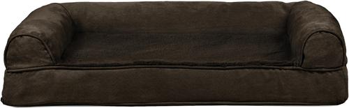 Show full view: FurHaven Plush & Suede Orthopedic Sofa Cat & Dog Bed, Espresso, Medium slide 3 of 11