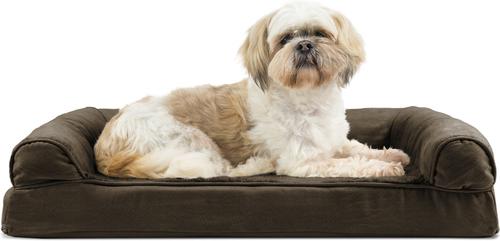 Show full view: FurHaven Plush & Suede Orthopedic Sofa Cat & Dog Bed, Espresso, Medium slide 4 of 11