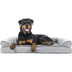FurHaven Plush & Suede Orthopedic Sofa Cat & Dog Bed, Gray, Jumbo