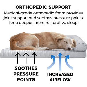 FurHaven Plush & Suede Orthopedic Sofa Cat & Dog Bed, Gray, Jumbo
