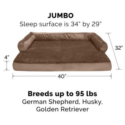 Show full view: FurHaven Plush & Velvet Cooling Gel Comfy Couch Dog & Cat Bed, Almondine, Jumbo slide 5 of 10