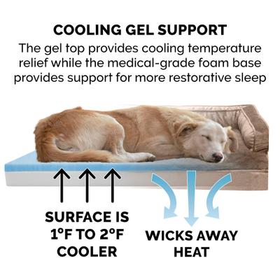 Show full view: FurHaven Plush & Velvet Cooling Gel Comfy Couch Dog & Cat Bed, Almondine, Jumbo slide 7 of 10