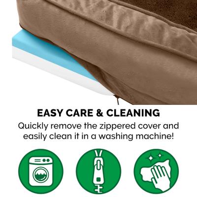 Show full view: FurHaven Plush & Velvet Cooling Gel Comfy Couch Dog & Cat Bed, Almondine, Medium slide 8 of 10