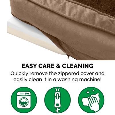 Show full view: FurHaven Plush & Velvet Memory Foam Comfy Couch Dog & Cat Bed, Almondine, Large slide 8 of 10