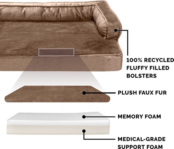 FurHaven Plush & Velvet Memory Foam Comfy Couch Dog & Cat Bed