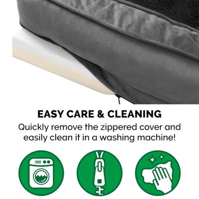 Show full view: FurHaven Plush & Velvet Memory Foam Comfy Couch Dog & Cat Bed, Dark Gray, Large slide 8 of 10