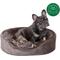 Show in main carousel: FurHaven Plush & Velvet Orthopedic Bolster Cat & Dog Bed with Removable Cover, Driftwood Brown, Large slide 4 of 9