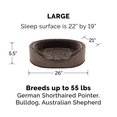 Show full view: FurHaven Plush & Velvet Orthopedic Bolster Cat & Dog Bed with Removable Cover, Driftwood Brown, Large slide 5 of 9