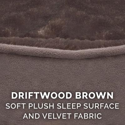 Show full view: FurHaven Plush & Velvet Orthopedic Bolster Cat & Dog Bed with Removable Cover, Driftwood Brown, Large slide 8 of 9
