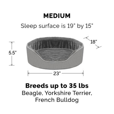 Show full view: FurHaven Plush & Velvet Orthopedic Bolster Cat & Dog Bed with Removable Cover, Smoke Gray, Medium slide 2 of 9