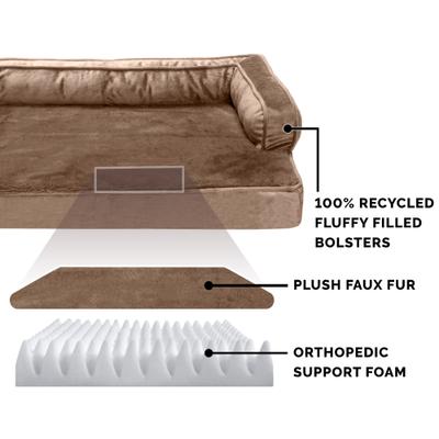 Show full view: FurHaven Plush & Velvet Orthopedic Comfy Couch Dog & Cat Bed, Almondine, Large slide 7 of 10