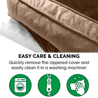 Show full view: FurHaven Plush & Velvet Orthopedic Comfy Couch Dog & Cat Bed, Almondine, Large slide 9 of 10