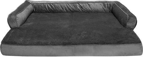 Show full view: FurHaven Plush & Velvet Orthopedic Comfy Couch Dog & Cat Bed, Dark Gray, Jumbo slide 3 of 10