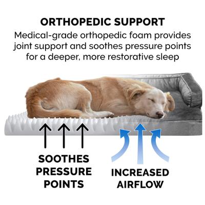 Show full view: FurHaven Plush & Velvet Orthopedic Comfy Couch Dog & Cat Bed, Dark Gray, Jumbo slide 7 of 10