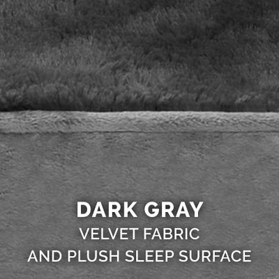 Show full view: FurHaven Plush & Velvet Orthopedic Comfy Couch Dog & Cat Bed, Dark Gray, Jumbo slide 9 of 10