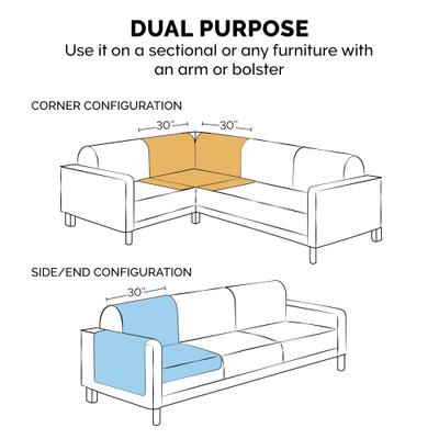 Show full view: FurHaven Polyester Furniture Luxury Snuggle Spot Furniture Protector, Mist Gray slide 3 of 11
