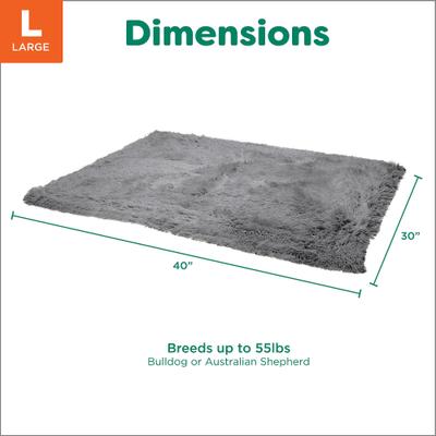 Show full view: FurHaven Polyester Long Fur & Velvet Dog Blanket, Gray, Large  slide 8 of 10