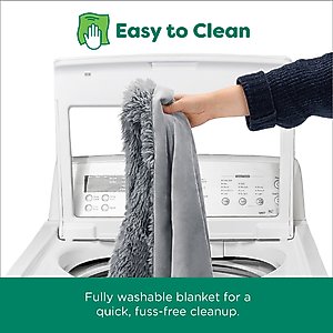 FurHaven Polyester Long Fur & Velvet Dog Blanket, Gray, Large 