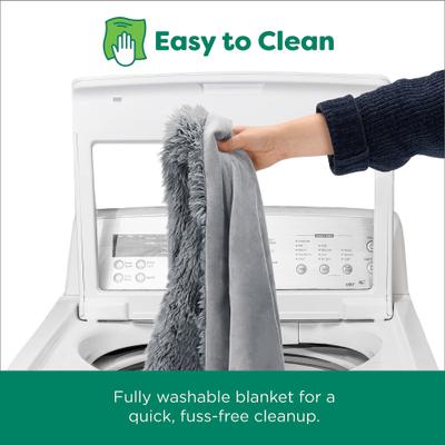 Show full view: FurHaven Polyester Long Fur & Velvet Dog Blanket, Gray, Large  slide 7 of 10