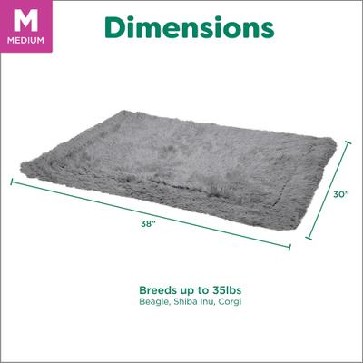 Show full view: FurHaven Polyester Long Fur & Velvet Dog Blanket, Gray, Medium slide 8 of 10