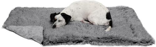 Show full view: FurHaven Polyester Long Fur & Velvet Dog Blanket, Gray, Medium slide 2 of 10