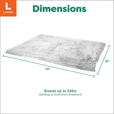 Show full view: FurHaven Polyester Long Fur & Velvet Dog Blanket, Mist Gray, Large  slide 8 of 10