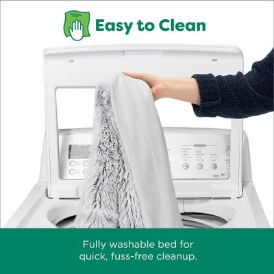 Show full view: FurHaven Polyester Long Fur & Velvet Dog Blanket, Mist Gray, Medium slide 8 of 11