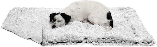 Show full view: FurHaven Polyester Long Fur & Velvet Dog Blanket, Mist Gray, Medium slide 3 of 11