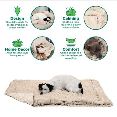 Show full view: FurHaven Polyester Long Fur & Velvet Dog Blanket, Taupe, Large  slide 5 of 10