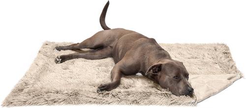 Show full view: FurHaven Polyester Long Fur & Velvet Dog Blanket, Taupe, Large  slide 2 of 10