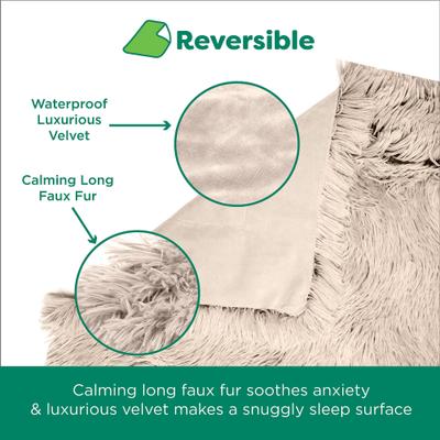 Show full view: FurHaven Polyester Long Fur & Velvet Dog Blanket, Taupe, Large  slide 3 of 10