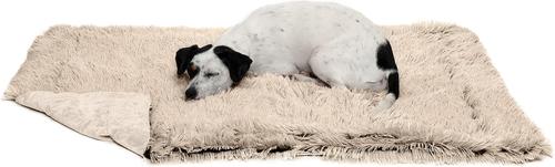 Show full view: FurHaven Polyester Long Fur & Velvet Dog Blanket, Taupe, Medium slide 3 of 11