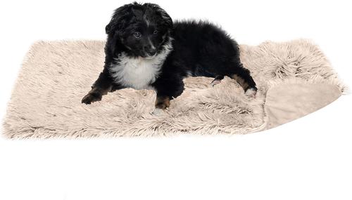 Show full view: FurHaven Polyester Long Fur & Velvet Dog Blanket, Taupe, Small slide 2 of 10