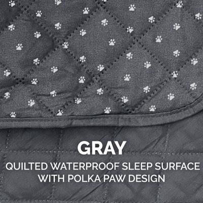 Show full view: FurHaven Polyester Polka Paw Print Reversible Furniture Protector, Gray, Large slide 8 of 9