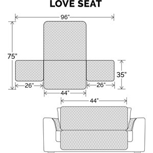 FurHaven Polyester Polka Paw Print Reversible Furniture Protector, Gray, Loveseat