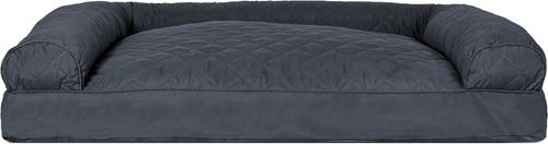 Show full view: FurHaven Quilted Bolster Cat & Dog Bed with Removable Cover, Iron Gray, Jumbo slide 3 of 10