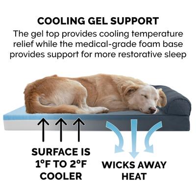 Show full view: FurHaven Quilted Cooling Gel Bolster Cat & Dog Bed with Removable Cover, Iron Gray, Jumbo Plus slide 8 of 11