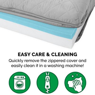 Show full view: FurHaven Quilted Cooling Gel Bolster Cat & Dog Bed with Removable Cover, Silver Gray, Jumbo slide 8 of 10